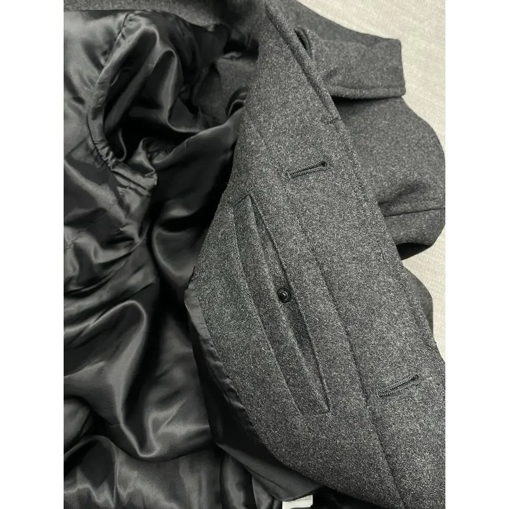 Banana Republic Mario Bellucci Overcoat Mens Large Tall Gray Wool Italian